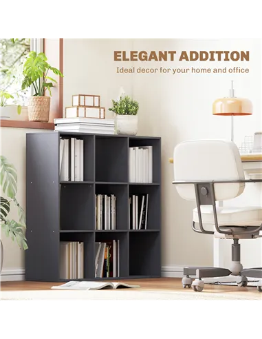 HOMCOM Nine-Cube Storage Shelf - Grey