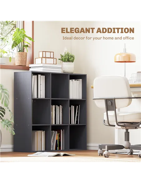 HOMCOM Nine-Cube Storage Shelf - Grey