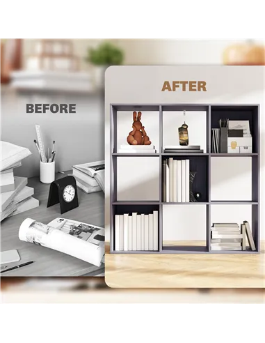 HOMCOM Nine-Cube Storage Shelf - Grey