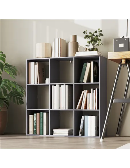 HOMCOM Nine-Cube Storage Shelf - Grey