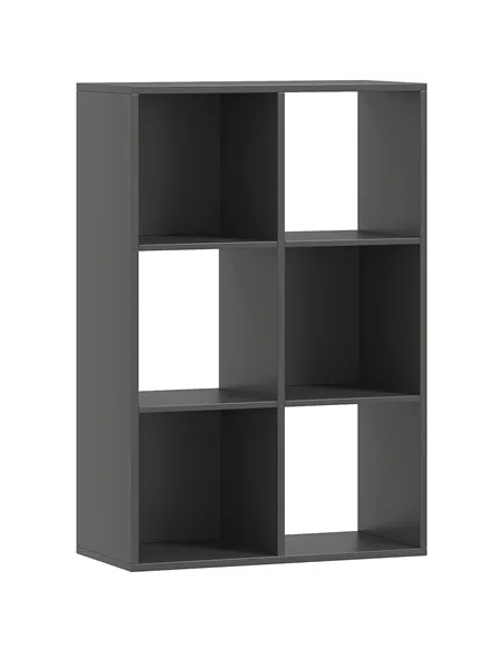 HOMCOM 6-Cube Bookshelf - Black