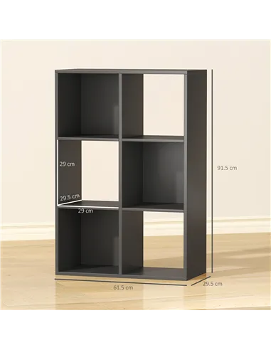 HOMCOM 6-Cube Bookshelf - Black