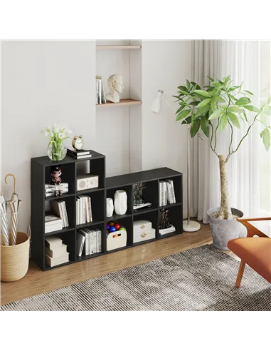 HOMCOM 6-Cube Bookshelf - Black
