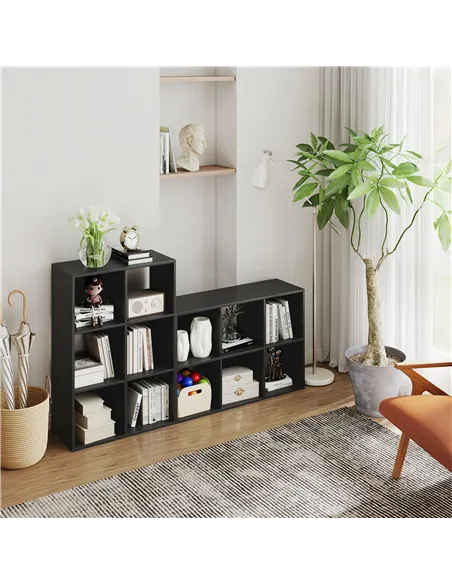 HOMCOM 6-Cube Bookshelf - Black