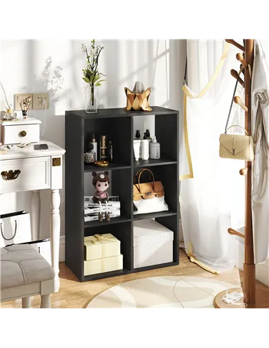 HOMCOM 6-Cube Bookshelf - Black