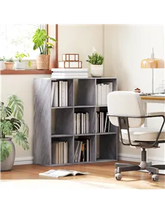 HOMCOM Nine-Cube Storage Shelf - Marble Grey 2