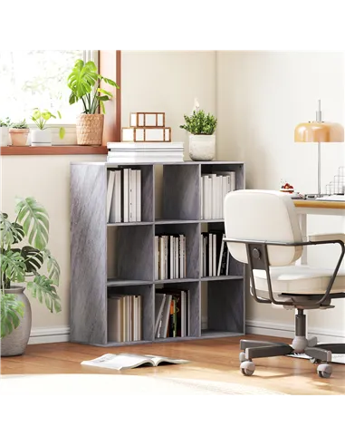 HOMCOM Nine-Cube Storage Shelf - Marble Grey