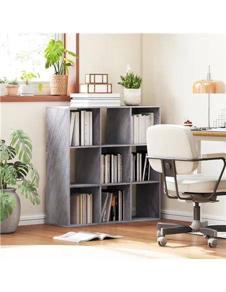 HOMCOM Nine-Cube Storage Shelf - Marble Grey