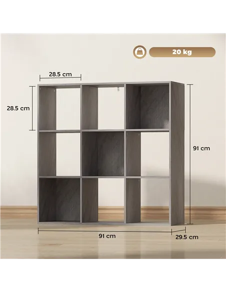 HOMCOM Nine-Cube Storage Shelf - Marble Grey