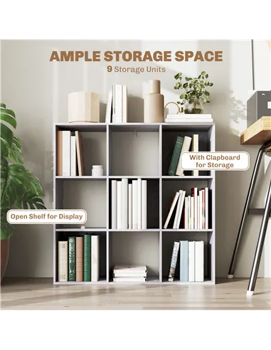 HOMCOM Nine-Cube Storage Shelf - Marble Grey