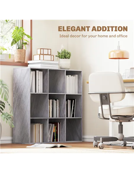 HOMCOM Nine-Cube Storage Shelf - Marble Grey