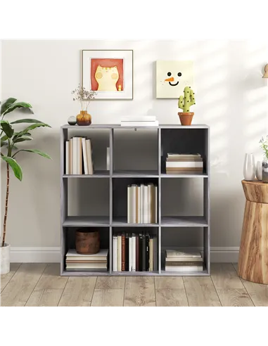 HOMCOM Nine-Cube Storage Shelf - Marble Grey