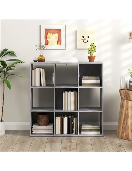 HOMCOM Nine-Cube Storage Shelf - Marble Grey