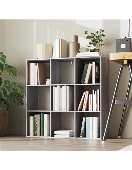 HOMCOM Nine-Cube Storage Shelf - Marble Grey