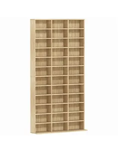 HOMCOM CD Storage Unit with Adjustable Shelves, 102 x 195 cm, Oak Tone