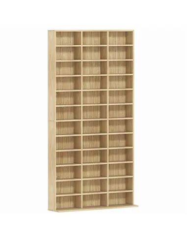 HOMCOM CD Storage Unit with Adjustable Shelves, 102 x 195 cm, Oak Tone