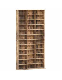 HOMCOM CD Storage Unit with Adjustable Shelves, 102 x 195 cm, Rustic Brown