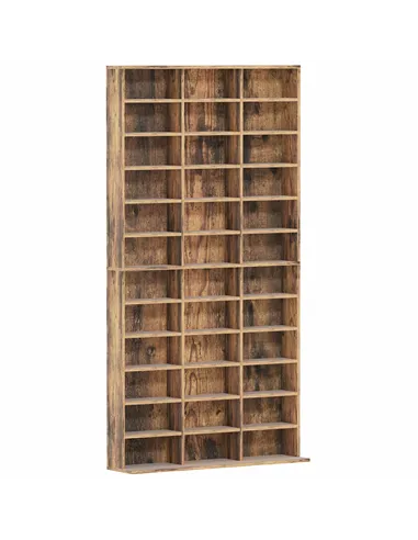 HOMCOM CD Storage Unit with Adjustable Shelves, 102 x 195 cm, Rustic Brown