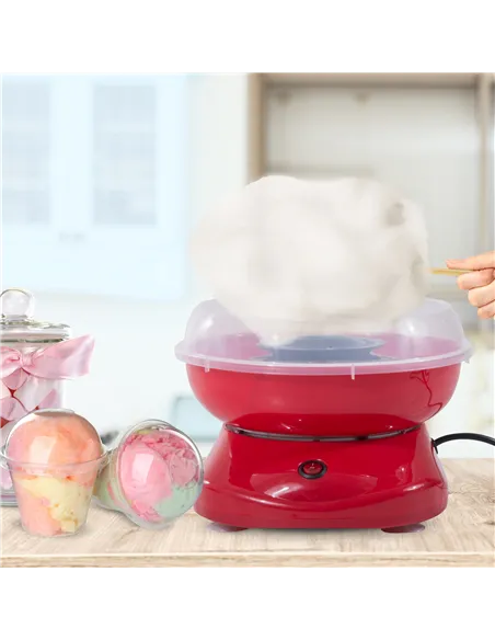 HOMCOM Candy Floss Machine Electric Cotton Candy Maker Gadgetry 450W (Red)