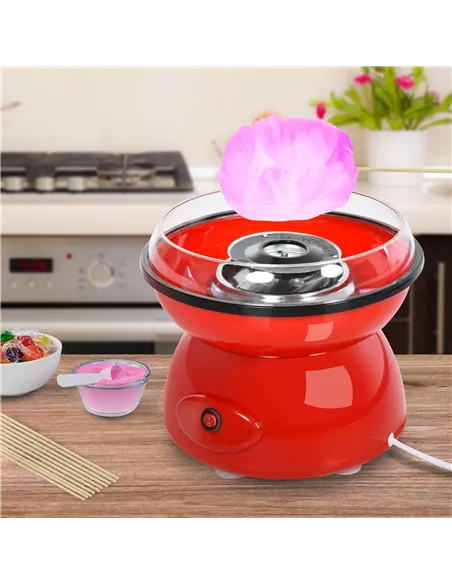 HOMCOM 450W Electric Candyfloss Machine Kit Non-Stick Plates Fairground Fun Children Adult Party Gift Home Sweet Metal Body w/ A