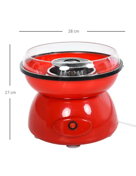 HOMCOM 450W Electric Candyfloss Machine Kit Non-Stick Plates Fairground Fun Children Adult Party Gift Home Sweet Metal Body w/ A