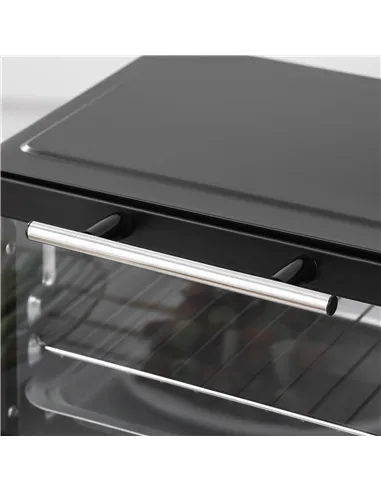 HOMCOM Mini Oven, 9L Countertop Electric Grill, Toaster Oven with Adjustable Temperature, Timer, Dishwasher Safe Baking Tray and