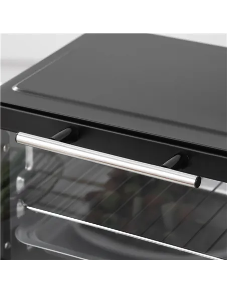 HOMCOM Mini Oven, 9L Countertop Electric Grill, Toaster Oven with Adjustable Temperature, Timer, Dishwasher Safe Baking Tray and