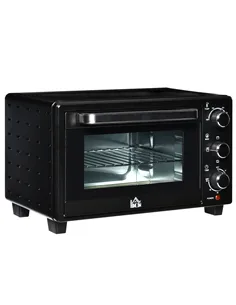 HOMCOM 21L Mini Countertop Oven, 100°C-230°C Adjustable Temp - Black