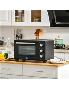 HOMCOM 21L Mini Countertop Oven, 100°C-230°C Adjustable Temp - Black 2