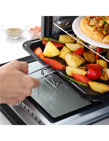 HOMCOM 16L Mini 1400W Countertop Oven - Black/Silver Tone