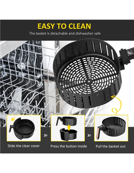 HOMCOM 5.5L 1700W Air Fryer, with Digital Display, 80-200℃ Temperature
