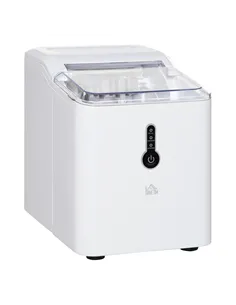HOMCOM Ice Maker Machine, 1.5L Countertop Ice Cube Maker with Self-Cleaning, 9 Cubes Ready in 8 Mins, 12kg in 24 Hrs, No Plumbin