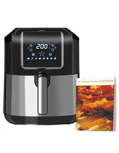 HOMCOM 6.5L Single Basket Air Fryer, 80-200°C Temperature, Black and Grey
