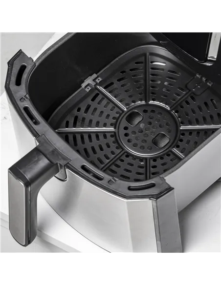 HOMCOM 6.5L Single Basket Air Fryer, 80-200°C Temperature, Black and Grey