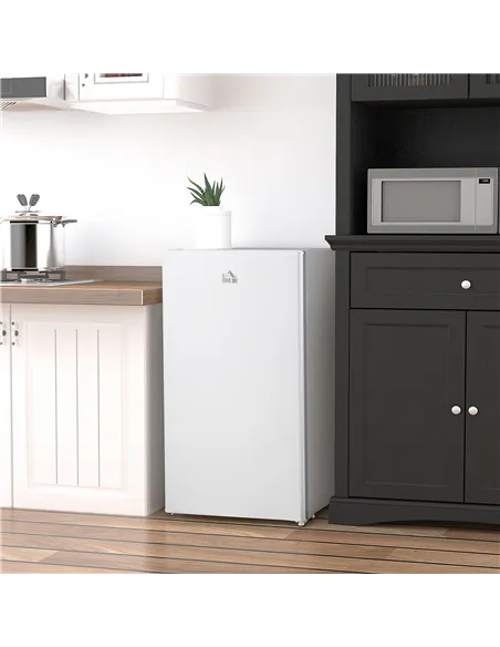HOMCOM 91 Litre Freestanding Under Counter Fridge Freezer, Small Fridge with Chiller Box, Adjustable Thermostat, 47.5cm Wide, Wh