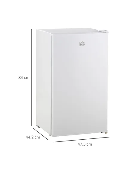 HOMCOM 91 Litre Freestanding Under Counter Fridge Freezer, Small Fridge with Chiller Box, Adjustable Thermostat, 47.5cm Wide, Wh