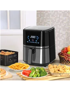 HOMCOM 4.5L Air Fryer, 8-in-1 Digital Air Fryer Oven with Rapid Air Circulation, Temp Control & Timer, Non-stick Basket, Oil-Fre 2