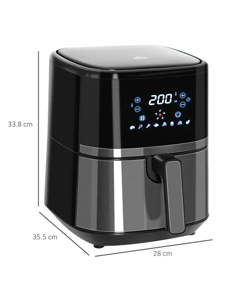 HOMCOM 4.5L Air Fryer, 8-in-1 Digital Air Fryer Oven with Rapid Air Circulation, Temp Control & Timer, Non-stick Basket, Oil-Fre