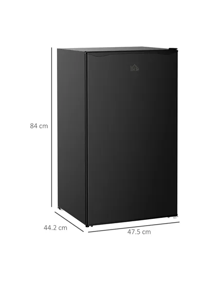 HOMCOM 91 Litre Freestanding Under Counter Fridge Freezer, Small Fridge with Chiller Box, Adjustable Thermostat, 47.5cm Wide, Bl