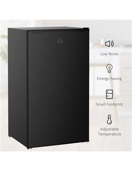 HOMCOM 91 Litre Freestanding Under Counter Fridge Freezer, Small Fridge with Chiller Box, Adjustable Thermostat, 47.5cm Wide, Bl