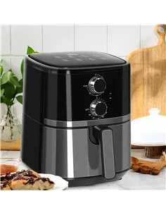 HOMCOM 4.5L Air Fryer, 1500W Air Fryer Oven with Rapid Air Circulation, Adjustable Temperature, Timer and Nonstick Basket for Oi 2