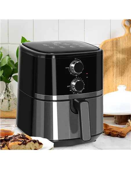 HOMCOM 4.5L Air Fryer, 1500W Air Fryer Oven with Rapid Air Circulation, Adjustable Temperature, Timer and Nonstick Basket for Oi
