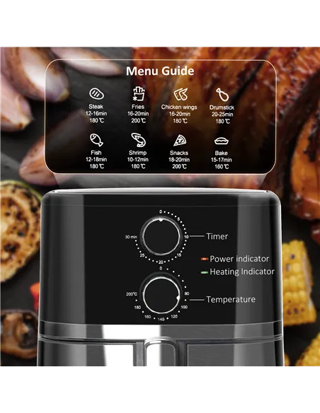 HOMCOM 4.5L Air Fryer, 1500W Air Fryer Oven with Rapid Air Circulation, Adjustable Temperature, Timer and Nonstick Basket for Oi
