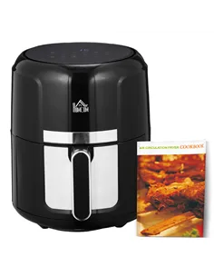 HOMCOM 4L Air Fryer, 1300W Air Fryer Oven with Digital Touch Display, Rapid Air Circulation, 12 Cooking Programs, Adjustable Tem