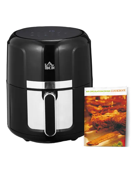 HOMCOM 4L Air Fryer, 1300W Air Fryer Oven with Digital Touch Display, Rapid Air Circulation, 12 Cooking Programs, Adjustable Tem
