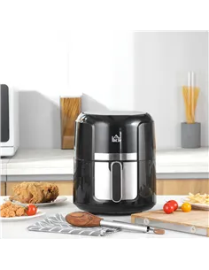 HOMCOM 4L Air Fryer, 1300W Air Fryer Oven with Digital Touch Display, Rapid Air Circulation, 12 Cooking Programs, Adjustable Tem 2