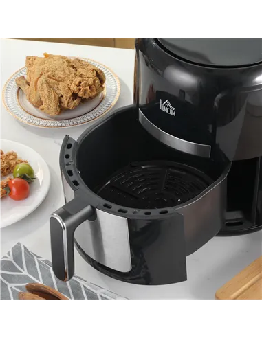 HOMCOM 4L Air Fryer, 1300W Air Fryer Oven with Digital Touch Display, Rapid Air Circulation, 12 Cooking Programs, Adjustable Tem