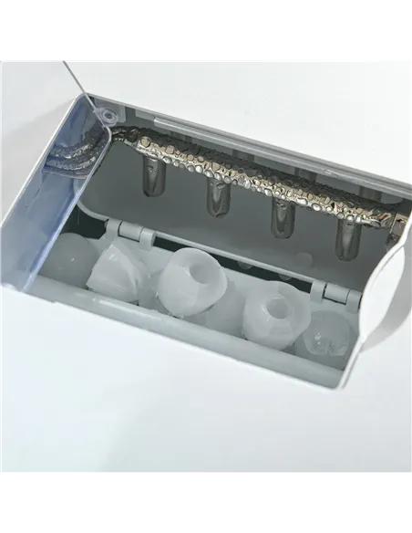 HOMCOM 3L Ice Maker Machine and Water Dispenser, 12kg in 24H, 2 Sizes 9 Ice Cubes Ready in 6-10 Mins Ice Machine, Silver