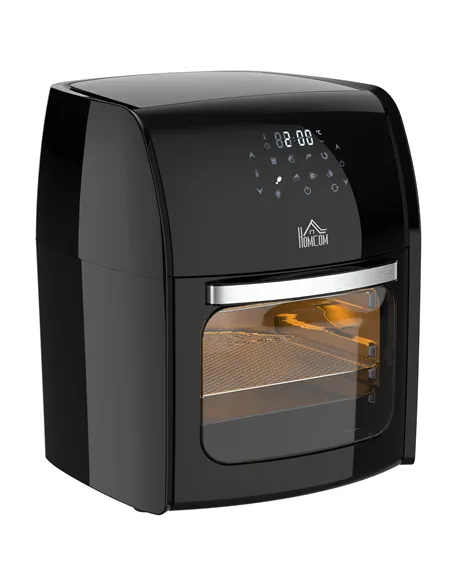 HOMCOM 12L 8 in 1 Digital Air Fryer Oven with Roast, Bake, Dehydrate, 8 Preset Modes, Rapid Air Circulation, Timer, Inner Light,