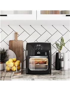 HOMCOM 12L 8 in 1 Digital Air Fryer Oven with Roast, Bake, Dehydrate, 8 Preset Modes, Rapid Air Circulation, Timer, Inner Light, 2